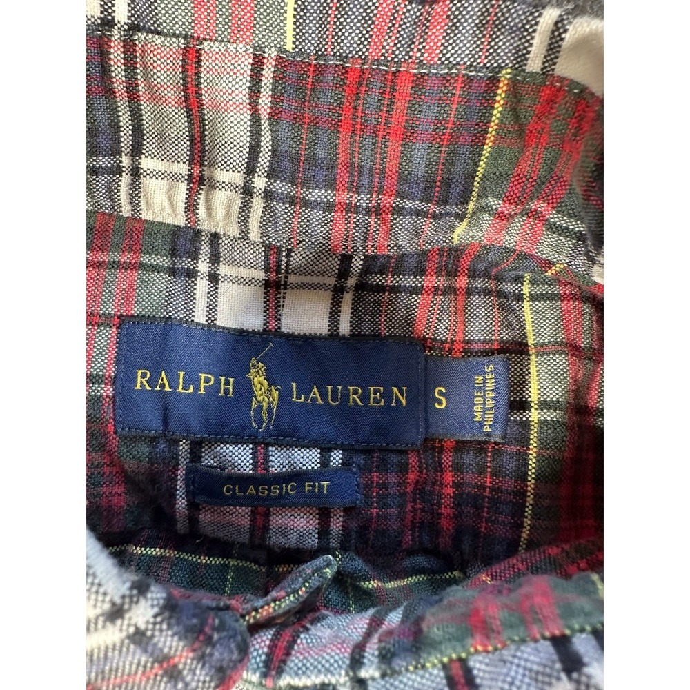 Polo Ralph Lauren Indian Madras Shirt Mens Large Green Plaid Custom Fit Plaid - Picture 6 of 10
